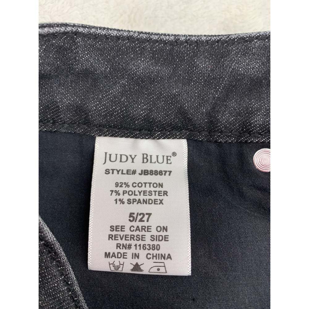 Judy Blue Jeans Womens 5/27 Black Straight Fit High Rise Denim Pants - Picture 3 of 10
